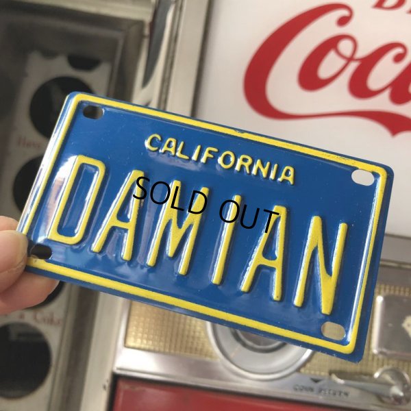 画像1: Vintage California Mini Bike Vanity Metal License Plate / DAMIAN (B794) 