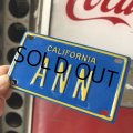 Vintage California Mini Bike Vanity Metal License Plate / ANN (B780) 