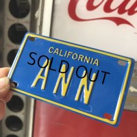 Vintage California Mini Bike Vanity Metal License Plate / ANN (B780) 