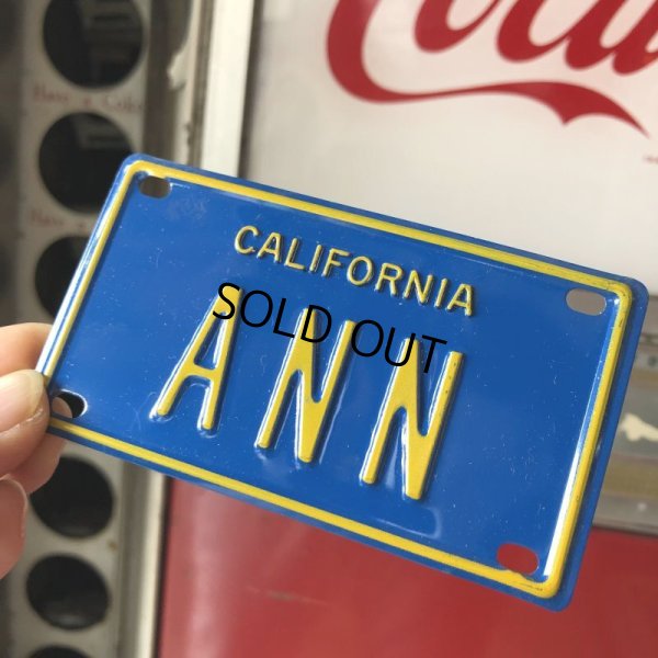 画像1: Vintage California Mini Bike Vanity Metal License Plate / ANN (B780) 