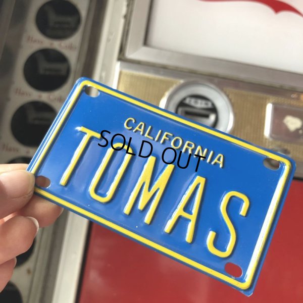 画像1: Vintage California Mini Bike Vanity Metal License Plate / TOMAS (B800) 