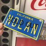 Vintage California Mini Bike Vanity Metal License Plate / NOLAN (B782) 