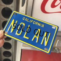 Vintage California Mini Bike Vanity Metal License Plate / NOLAN (B782) 