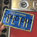 Vintage California Mini Bike Vanity Metal License Plate / BETH (B797) 