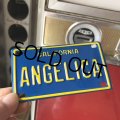 Vintage California Mini Bike Vanity Metal License Plate / ANGELICA (B783) 