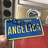 Vintage California Mini Bike Vanity Metal License Plate / ANGELICA (B783) 
