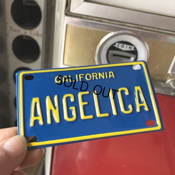 画像1: Vintage California Mini Bike Vanity Metal License Plate / ANGELICA (B783) 