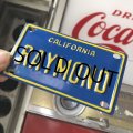 Vintage California Mini Bike Vanity Metal License Plate / RAYMOND (B789) 