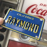 Vintage California Mini Bike Vanity Metal License Plate / RAYMOND (B789) 