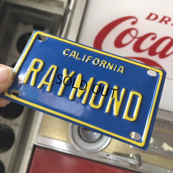 画像1: Vintage California Mini Bike Vanity Metal License Plate / RAYMOND (B789) 