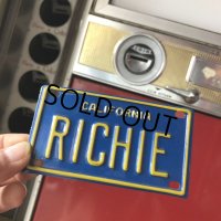 Vintage California Mini Bike Vanity Metal License Plate / RICHIE (B788) 