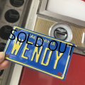 Vintage California Mini Bike Vanity Metal License Plate / WENDY (B776) 