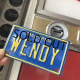 Vintage California Mini Bike Vanity Metal License Plate / WENDY (B776) 