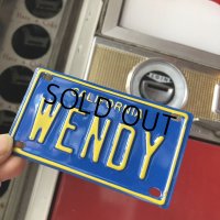 Vintage California Mini Bike Vanity Metal License Plate / WENDY (B776) 