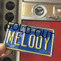 Vintage California Mini Bike Vanity Metal License Plate / MELODY (B809) 