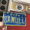 Vintage California Mini Bike Vanity Metal License Plate / SAMUEL (B810) 