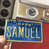 Vintage California Mini Bike Vanity Metal License Plate / SAMUEL (B810) 