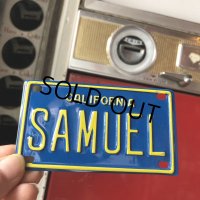 Vintage California Mini Bike Vanity Metal License Plate / SAMUEL (B810) 