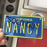 Vintage California Mini Bike Vanity Metal License Plate / NANCY (B795) 