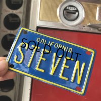 Vintage California Mini Bike Vanity Metal License Plate / STEVEN (B807) 