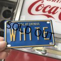 Vintage California Mini Bike Vanity Metal License Plate / WHITE (B808) 