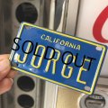 Vintage California Mini Bike Vanity Metal License Plate / JORGE (B784) 