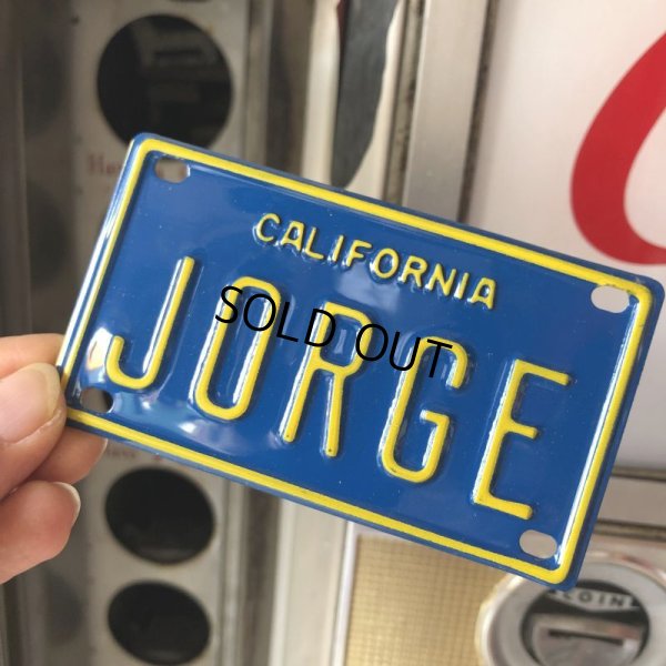 画像1: Vintage California Mini Bike Vanity Metal License Plate / JORGE (B784) 