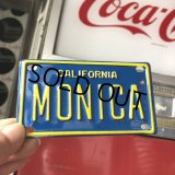 Vintage California Mini Bike Vanity Metal License Plate / MONICA (B805) 