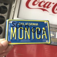 Vintage California Mini Bike Vanity Metal License Plate / MONICA (B805) 