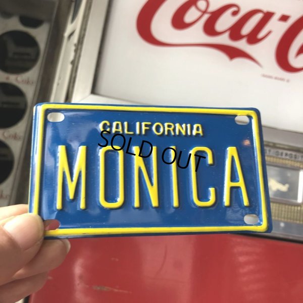 画像1: Vintage California Mini Bike Vanity Metal License Plate / MONICA (B805) 