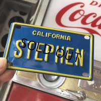 Vintage California Mini Bike Vanity Metal License Plate STEPHEN (B775) 