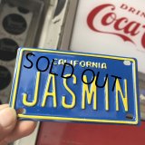 Vintage California Mini Bike Vanity Metal License Plate / JASMIN (B799) 
