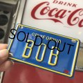 Vintage California Mini Bike Vanity Metal License Plate / BOB (B796) 