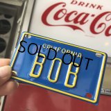 Vintage California Mini Bike Vanity Metal License Plate / BOB (B796) 