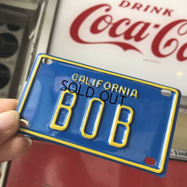 画像1: Vintage California Mini Bike Vanity Metal License Plate / BOB (B796) 