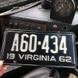 画像1: 60s Vintage American License Number Plate (B834) (1)