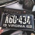60s Vintage American License Number Plate (B834)