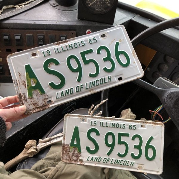 画像1: 60s Vintage American License Number Plate SET (B842)