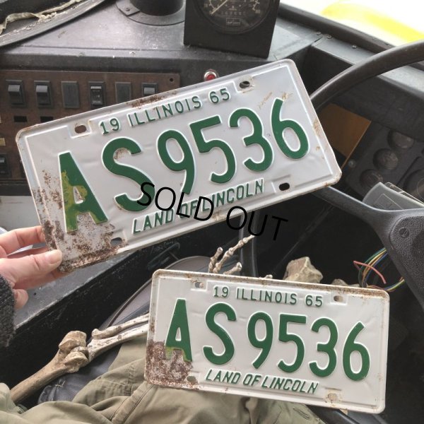 画像1: 60s Vintage American License Number Plate SET (B842)
