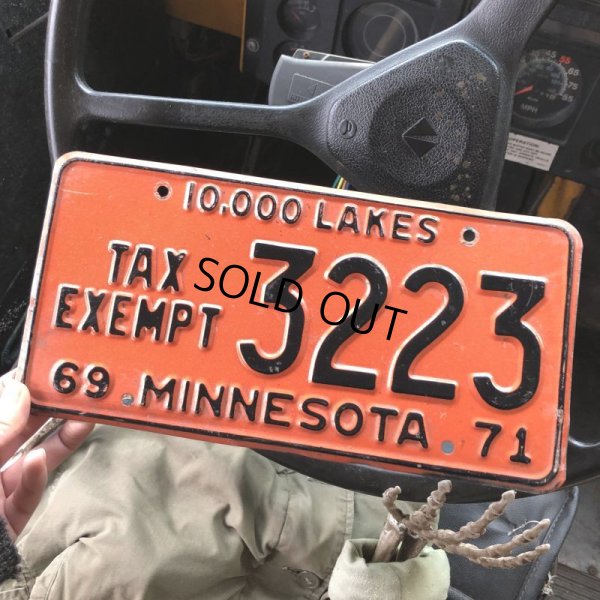 画像1: 70s Vintage American License Number Plate (B825)