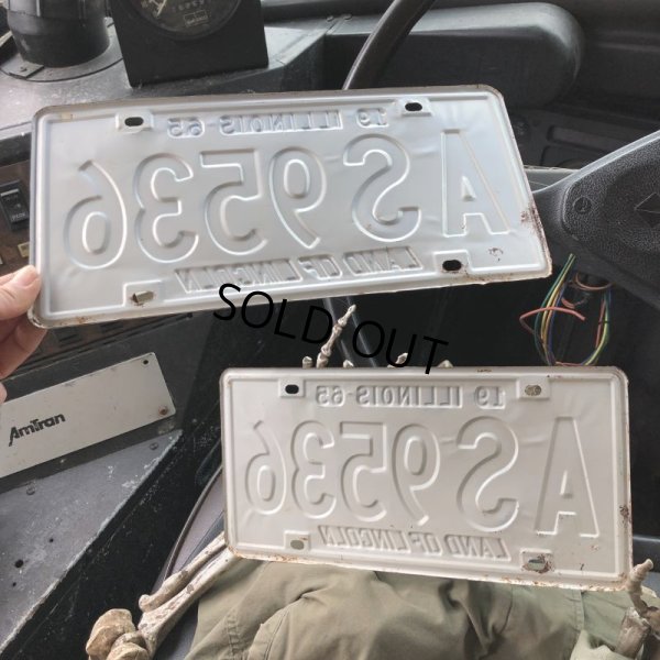 画像2: 60s Vintage American License Number Plate SET (B842)
