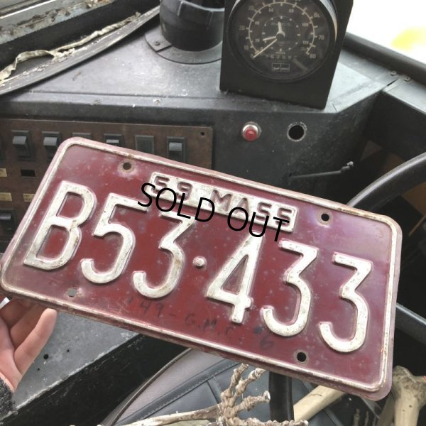 画像1: 50s Vintage American License Number Plate (B849)