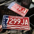 70s Vintage American License Number Plate 200YRS SET (B823)