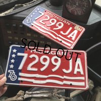 70s Vintage American License Number Plate 200YRS SET (B823)