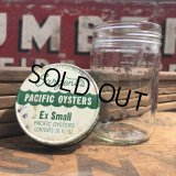 Vintage Sargent's PACIFIC OYSTERS Glass Jar 10oz (B854)