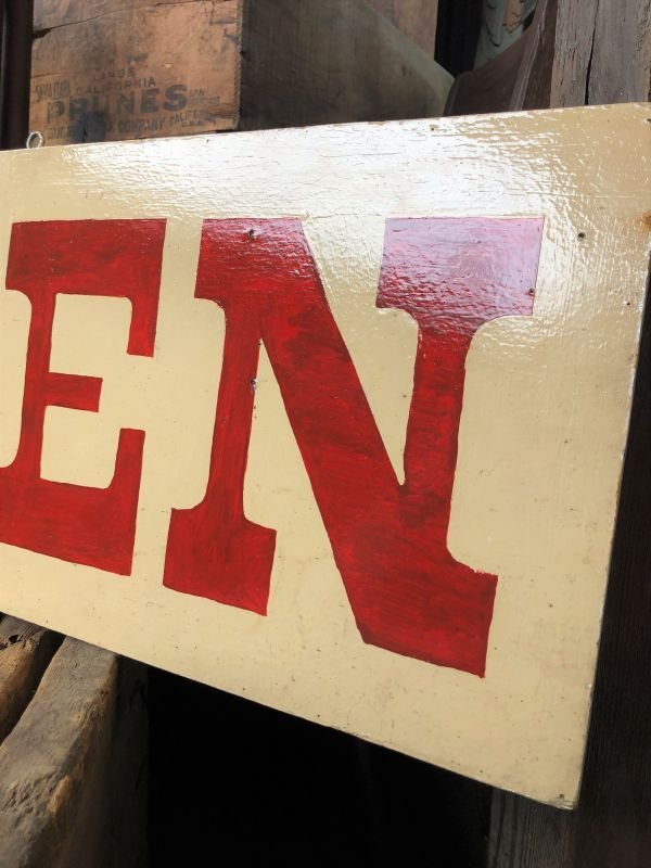画像9: Vintage U.S.A Wooden OPEN Hand Paint Sign (B911)