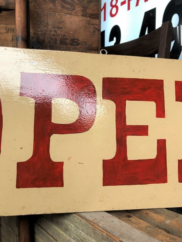 画像8: Vintage U.S.A Wooden OPEN Hand Paint Sign (B911)