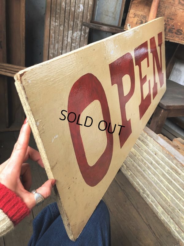 画像6: Vintage U.S.A OPEN Wooden Hand Paint Store Sign (B911) 