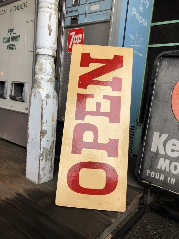 画像11: Vintage U.S.A Wooden OPEN Hand Paint Sign (B911)