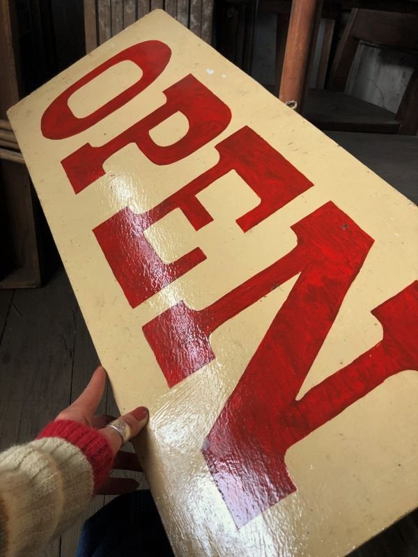 画像4: Vintage U.S.A Wooden OPEN Hand Paint Sign (B911)